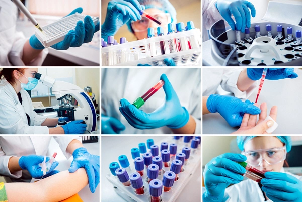 multiple shots of blood analysis