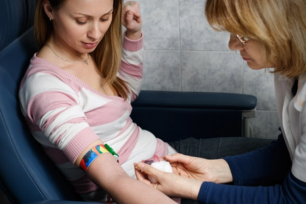 procedure of a blood capture from a vein