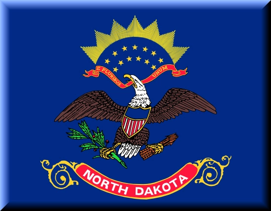 North Dakota state flag, medical clinics