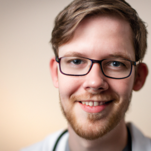 a professional and visually appealing image of a young happy smiling caucasian doctor with white teeth 814 300x300