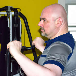 a professional appealing image of a caucasian man or woman exercising in a gym 107 300x300