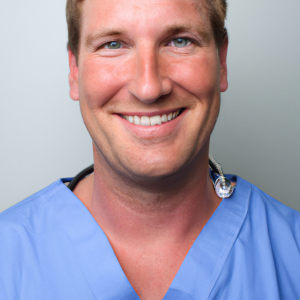 a professional and visually appealing good looking and atheletic image of a 35 to 45 year old happy smiling male caucasian doctor with white teeth 609 300x300
