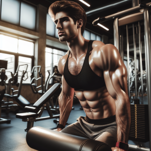 a professional appealing good looking and atheletic image of a caucasian man exercising in a gym 720 300x300