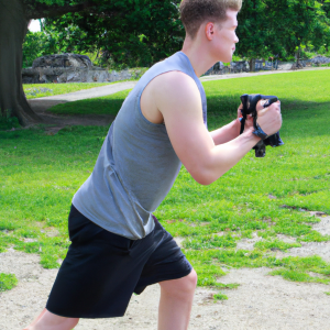 a professional appealing good looking and atheletic image of a caucasian man exercising or playing sports outside on a sunny day 344 300x300